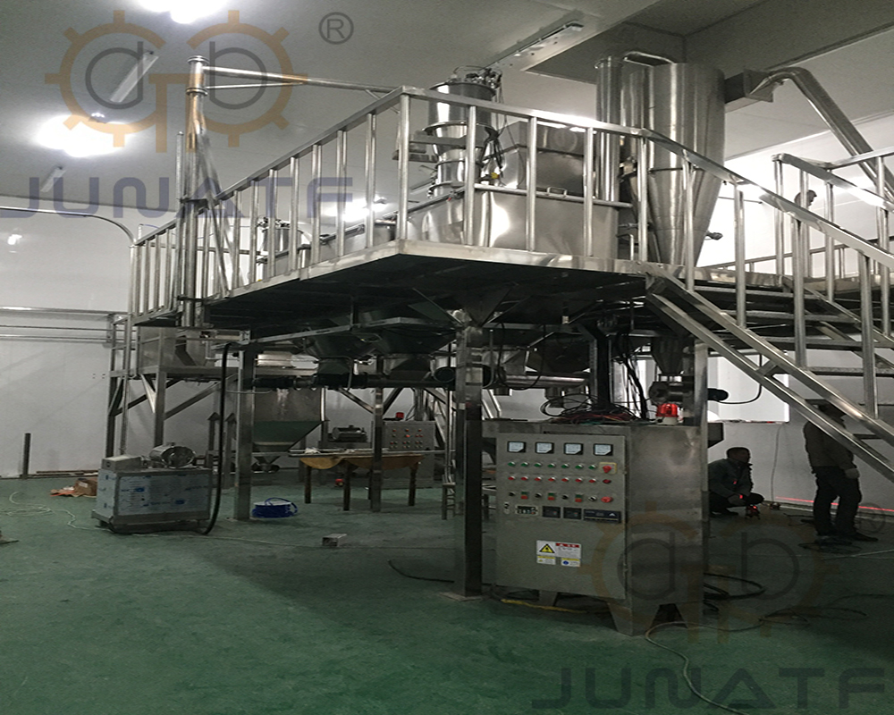 Milling, mixing, conveying and weighing production line